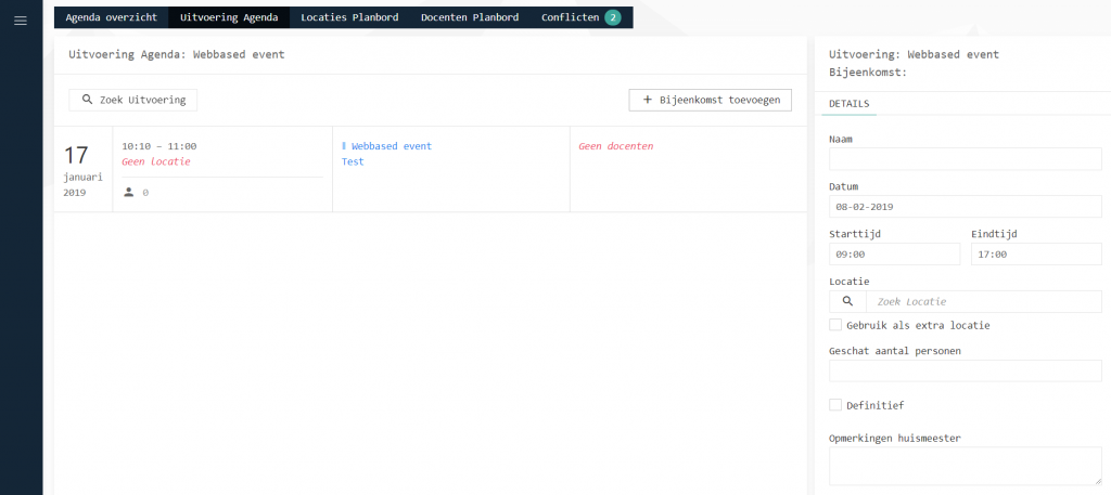 Uitvoering overzicht